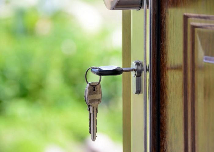 Key in a front door